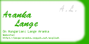 aranka lange business card